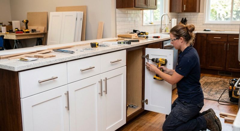 Cherry Cabinet Refacing in Terre Haute, IN